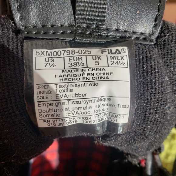 FILA Disruptor II Red & Black Plaid Sneakers - Picture 8 of 8